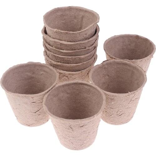 10Pcs Paper Pot Plant Starters Seedling Herb Seed Nursery Cup Kit Organic Biodegradable Home Cultivation 6x6x4.5cm