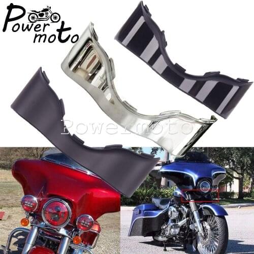 Black/Chrome Motorcycle Outer Fairing Skirt Batwing Lower Trim For CVO Electra Street Glide Ultra Limited Touring 2014-Later