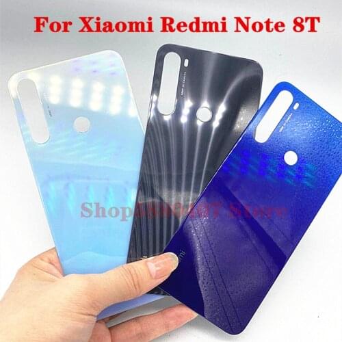 New Back Battery cover For Xiaomi Redmi Note 8T NT8T Glass Case Rear Housing Door mobile phone Case shell with Adhesive sticker