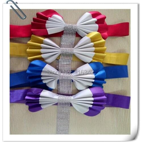 New Producct butterfly bow tie 100pcs Leather chair cover sash for wedding fit for all chairs--Free SHIPPING Marious