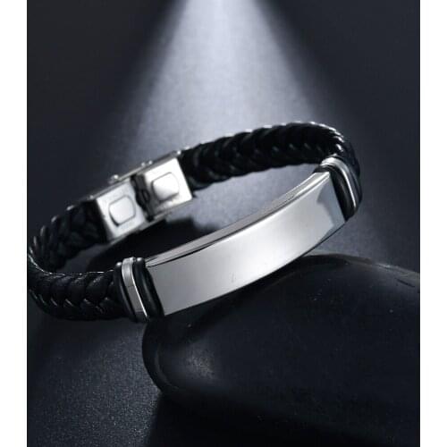 New stainless steel silicone simple glossy heavy bracelet bracelet personality simple accessory titanium steel bracelet