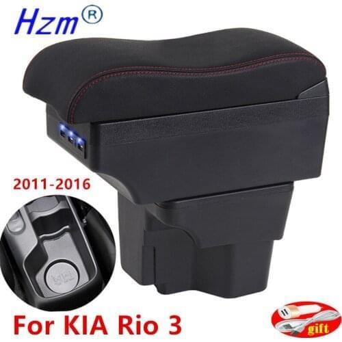 Armrest box For KIA Rio 3 2011-2016 2012 2013 2014 2015 with USB Charging Center Centre Console Storage box