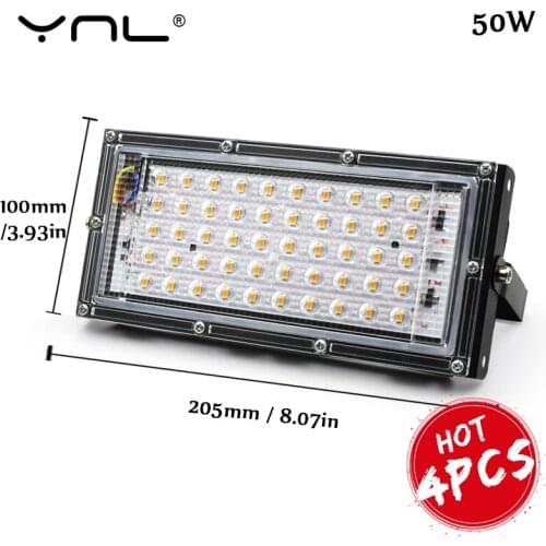 4pcs LED Flood Light Outdoor Lighting 220V Floodlight 50W Waterproof Reflector Projecteur Exterieur Focus Spotlight IP65 AC