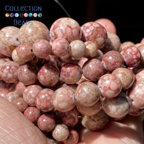 Natural Rose Red Maifanitum Stone Spacer Round Bead For Jewelry Making 6-10 MM DIY Bracelets Accessories Wholesale