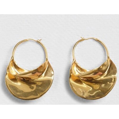 Irregular Metal Basket Large Hoop Earrings For Women Big White Enamel Statement Huggie Earrings Nickel Freewholesale Bijoux 2021