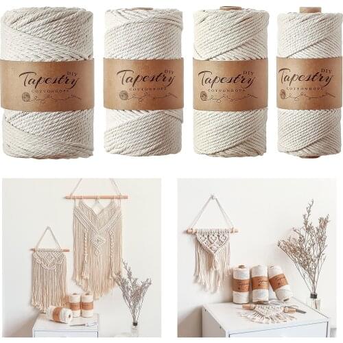 DIY Beige Cotton Twisted Braided Cord Rope Diy Handmade Home Textile Accessories Craft Macrame String Wedding Decoration
