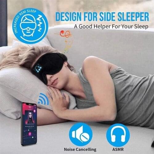 Soleeanre Bluetooth-compatible Sleep Earphones Wireless Headphones Eyemask Sleep Eye Mask 2in1 Blackout Adjustable Eyeshade