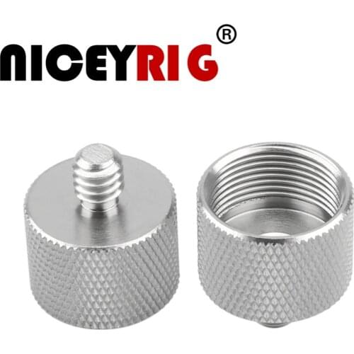 NICEYRIG Microphone Screw 1/4 inch Rig Mic Screw 1/4" 5/8" Receiver 5/8 Camera Rig 1/4 Accessories for DSLR Cell (2pcs/Pack)