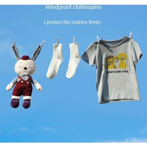 Clothes clip, drying rack, clothespin, no trace, windproof, fixed household single plastic small clip