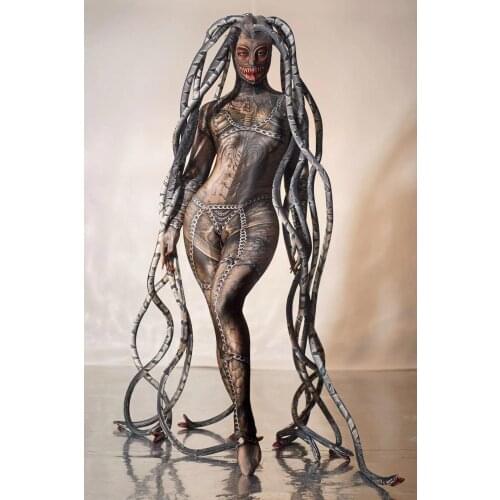 2020 Christmas Halloween Women New Horror Queen Of The Medusa Jumpsuit Dancer Costume Performance Outfit Same Paragraph Costume