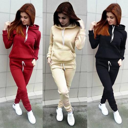 Women Sportswear Autumn Tracksuit Hoodies Pants Tracksuit Sweatshirt Sweat Suit Gym Running Fitness Plus Size Jogging Set