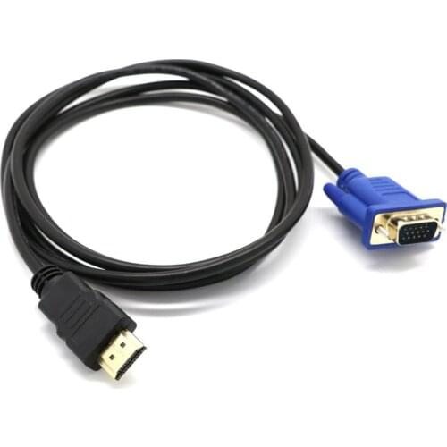 1.8M/6FT Gold HDMI-compatible Male to VGA Male 15 Pin Video Adapter Cable 1080P 6FT For TV DVD BOX