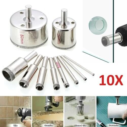 1 Set Diamond Hole Saws 3-50mm Diamond Drill Bit Cutter Hole Saw Tool Kits Marble Glass Tile Ceramic Power Tools
