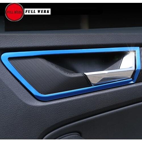 1 Set of 4pcs Stainless Steel Interior Door Handle Trim Decoration Frame Cover for Skoda Kodiaq Interior Moulding Accessories
