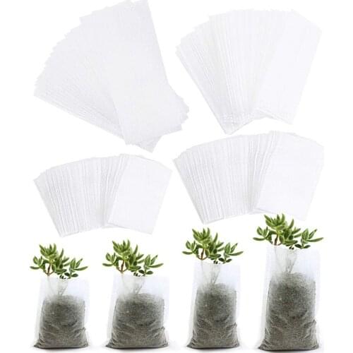 100PCS Biodegradable Non-woven Nursery Bags Plant Grow Bags Fabric Seedling Pots Plants Pouch Home Garden Supply 5 Size
