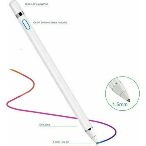 2-in-1 Active Stylus for Android/iOS Pen Capacitive Touch Screen 1.5mm Fine Tip Pencil Rechargeable Tablet Active Stylus Pen
