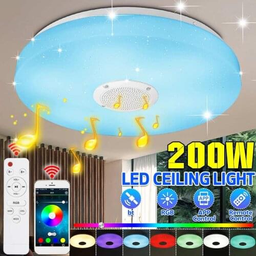 200W Modern RGB Dimmable LED Ceiling Light Home Lighting APP bluetooth Music Light Bedroom Smart Ceiling Lamp Remote Control