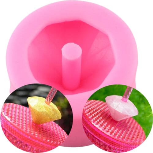 3D Diamond Silicone Straw Topper Mold Chocolate DIY Fondant Cake Decorating Tools Soap Resin Moulds Candy Polymer Clay Mould