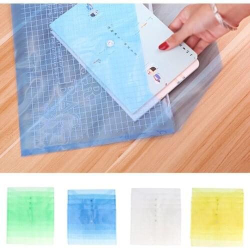 5pcs Clear A4 File Folder Document Bag Document Storage Button Closure