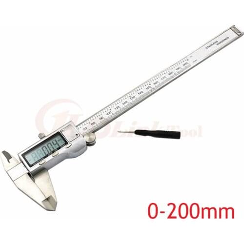 8" 200mm Digital Caliper Stainless Steel Digital LCD Caliper Vernier Caliper Shipping with Retail+Box