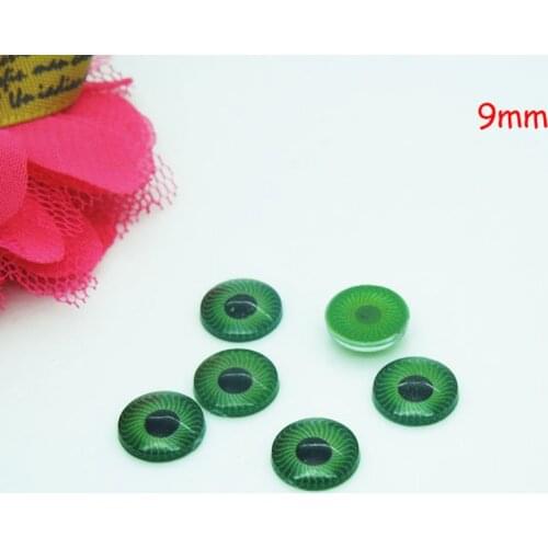 9mm Plastic Doll Eyes iris Green Eyes For Bear Doll Animal Puppet Making 100pcs/lot AL110