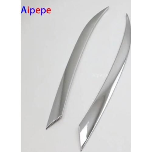 Car Accessories ABS Chrome Exteriror Front Headlight Eyebrow Eyelid Cap Sticker Trim 2Pcs For Audi Q7 2016 2017 2018