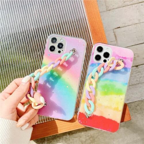 Glitter Rainbow Bracelet Case For Huawei Y9 Prime 2019 P20 P30 P40 Lite Mate 20 30 Pro Honor 10i 20i 10 Lite 8X 9A Nova 3i 7 Y9S