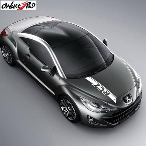 For PEUGEOT RCZ Coupe Car Hood Bonnet Stripes Racing Sport Limited Edition Sticker Auto Engine Cover Decor Vinyl Decals