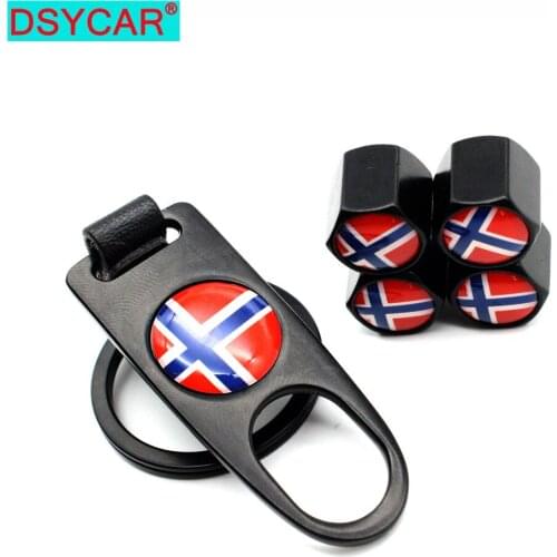 DSYCAR 1Set Zinc Alloy Anti-theft Car Wheel Tire Valve Caps Stem Air + Leather buckle Wrench Auto Car Wheels Tires Parts