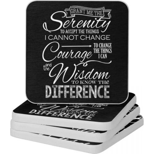 Serenity Prayer Chalkboard Diatomite Square Round Shape Coaster Eco-friendly Cup Bonsai Mat Soap Toothbrush Pad 10x10cm