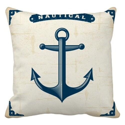 Anchor Droits Admiralty Blue Military Ocean Throw Pillow Square Cover