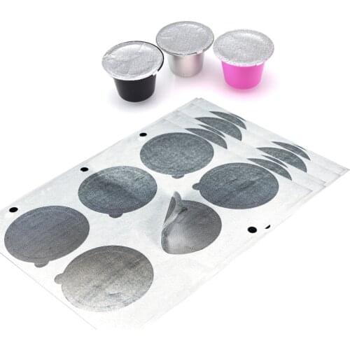 40pcs Seals Refill Nespresso Coffee Capsulas Stickers Refillable Nespress Coffee Pod Films Reusable Italian Coffee Filters Lids