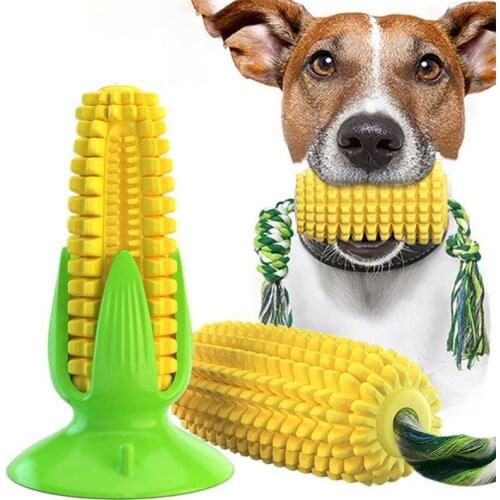 Corn-shaped Squeaky Dog Toy Puppy Toy Dog Supplies Dog Chewing Cotton Rope Tooth Cleaning Toothbrush Fun Sex Toy Toothbrush Chew