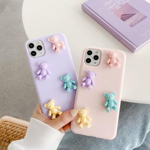 Hot Korea popular 3D Bear pink soft silicon phone case for HuaWei P30 Pro P40 Mate 30 Pro Nove 6 7 5 P20 20 Lite gift back cover