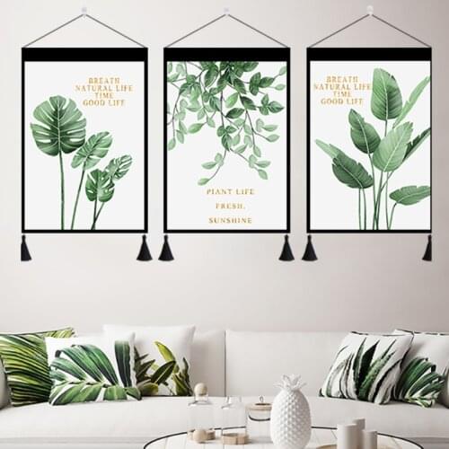 Fashion Wall Hanging Nordic Modern Green Plant Printed Tapestry Bohemian Crafts Room Decoration Gorgeous Tapestry for Home Decor