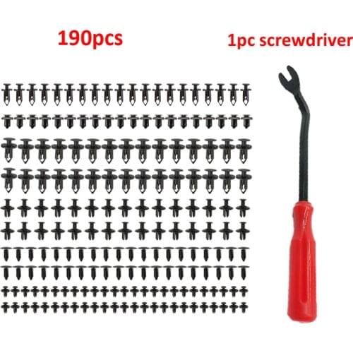 6 Sizes Car Retainer Clips Plastic Fasteners Kit Remover Auto Fastener Clip Mixed Car Body Auto Trim Removal Tools Screwdriver