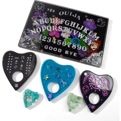 NEW Divination Board Psychic Needle Mold Diy Crystal Epoxy Resin Psychic Board Triangle Love Table Silicone Mould for Wholesale