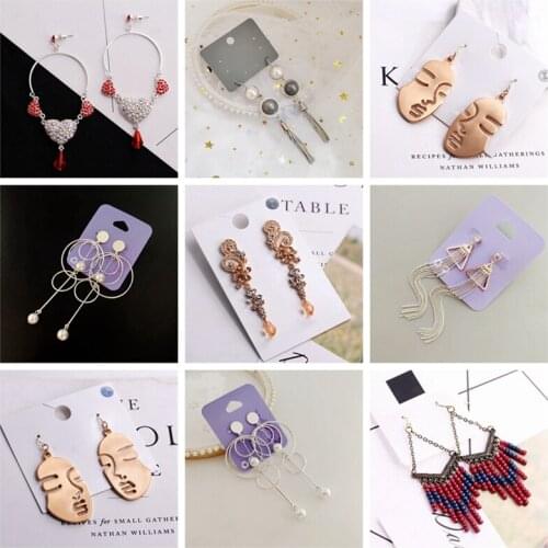 New face, triangular fringe, red heart-shaped round pearl trend, fashionable womens accessories Earrings