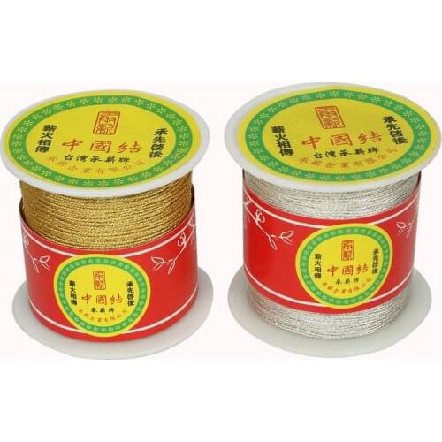 New Arrival! 0.5mm/1mm Gold/Silver Color Cord Chinese Knot Cord Macrame Rope Decorative Sewing Thread String DIY Apparel Craft