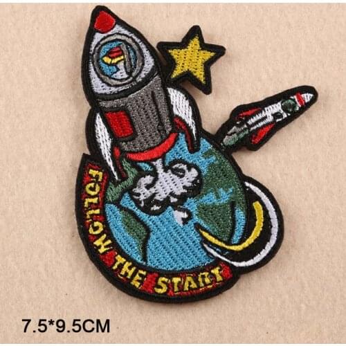 Shuttle Rocket Iron On Patch Embroidered Clothes Patch For Clothing Woman Clothes Stickers