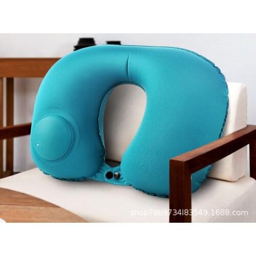 Neck pillow U-type airplane pillow pressed inflatable pillow blowing travel plane car sleeping portable travel neck air pillow
