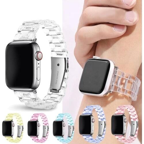 Transparent Strap For Apple Watch 6 Band 42mm 38mm 44mm 40m Bracelet For iwatch Series 5 4 3 2 Watch Band, for iwatch 5 4 strap