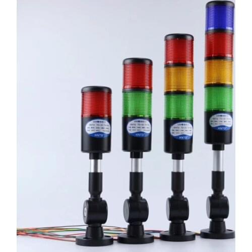 D50 24V Black OftenBright Signal Tower Safety Stack Alarm Warning Lamp Multilayer Foldable Type With buzzer For CNC Machine