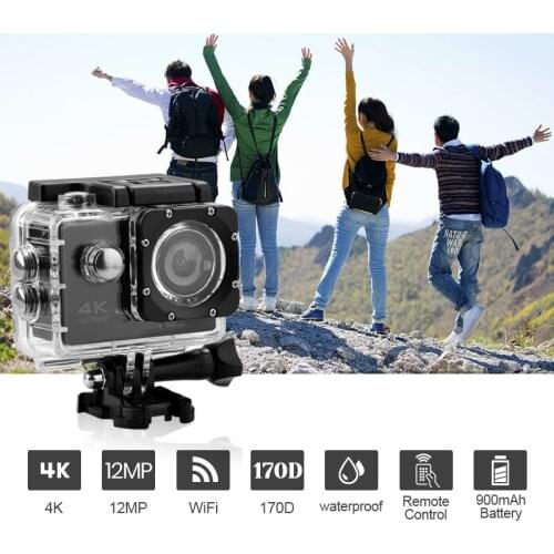 Ultra HD 4K Sports Camera WiFi Remote Control Sports Camera 170D Outdoor Cycling Aerial Diving Camera DV Video Recording Camera