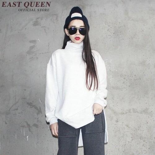 Hot sale women hoodies knitted loose casual solid sweatshirts women clothing full sleeve turtleneck pullovers hoodies DD211 F