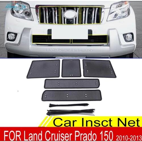 For Toyota Land Cruiser Prado 150 2010-2013 Car Front Grille Insert Net Screening Mesh Water Tank Engine Protection Accessories