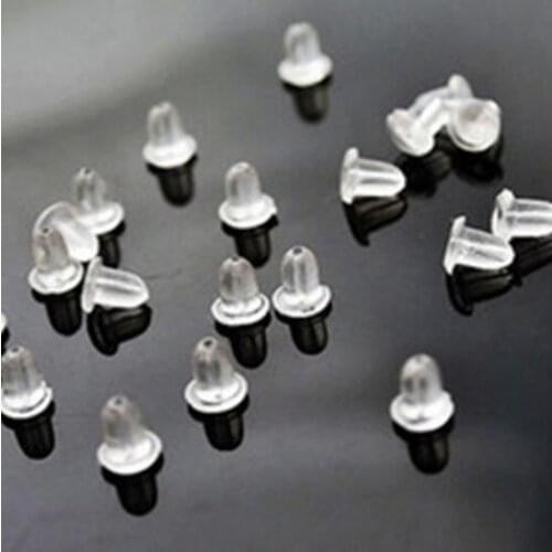 High Quality 100pcs / Lot Earrings Jewelry Accessories Bullet Plastic Ear Plugging / Blocked, Earring Back, Diy Jewelry