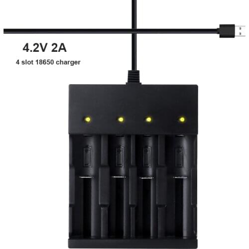 4.2V 2A USB 4 slot 18650 charger Rechargeable li-ion Batteries charger adapter for Battery 14500 16650 14650 18500 18650 26650