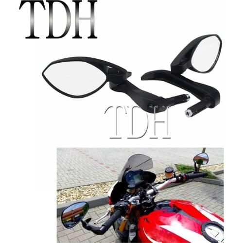 For Honda Kawasaki Yamaha Suzuki Motorcycle Rearview Mirrors Universial Moto Lever Guard Handlebar Bar End Mirror Custom
