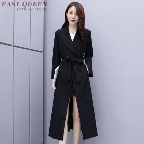 Women Clothes 2019 Autumn Women Fashion Trench Coat Office Ladies Warm Dress Long Belt Causal Winter Women 2019 Dresses DD2283